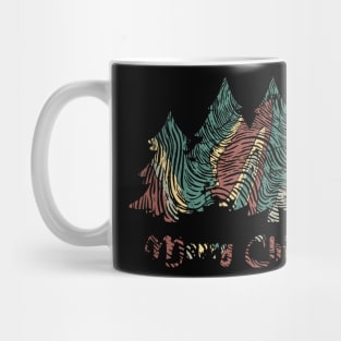 Chirstmas Line Art Tree Pattern Mug